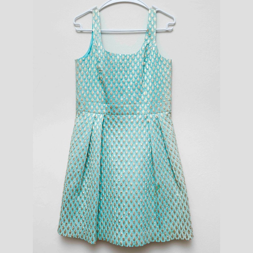 Shoshanna blue and silver A-line dress in size 8